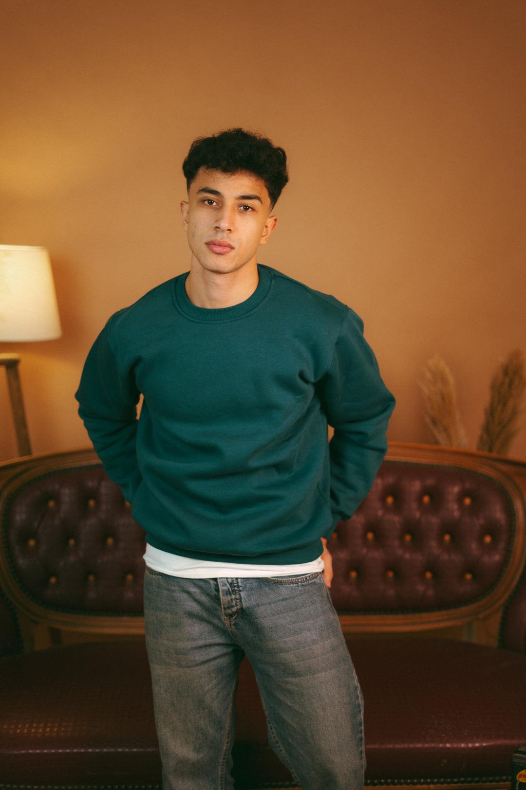 Petroleum basic oversized crewneck